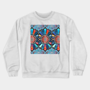 Iridescent Watercolor Brights on Black Crewneck Sweatshirt